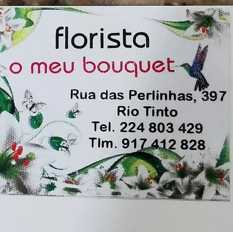 Letreiro da florista O Meu Bouquet na Rua de Perlinhas, em Rio Tinto